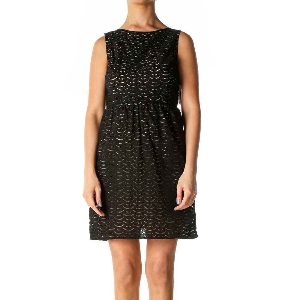 Ann Taylor‎ Loft Eyelet Lace Sleeveless MIni Dress Black